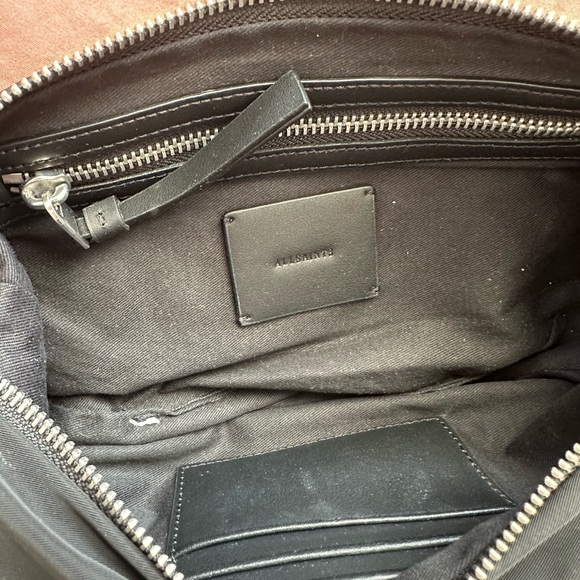 All Saints Half Moon Nylon Black Crossbody Bag - Picture 8 of 8